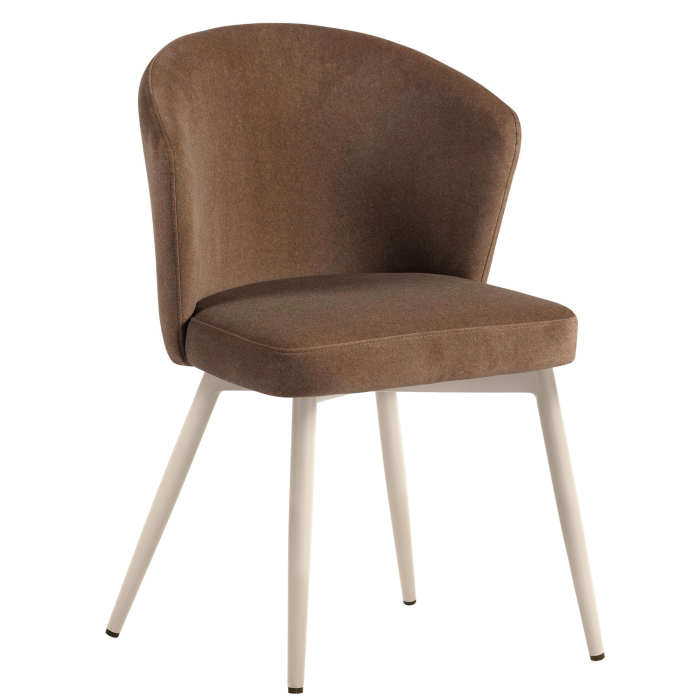 Lynn | Hotel Chair | Brown | Velvet | Frame White