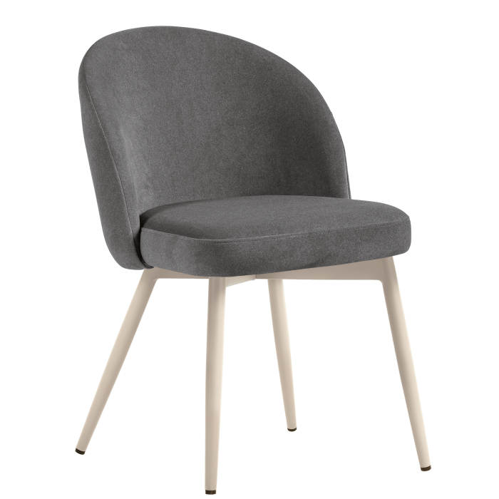 Lily | Hotel Chair | Gray | Velvet | Frame White
