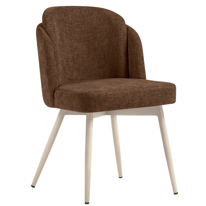Hannah | Hotel Chair | Brown | Fabric/Textile | Frame White