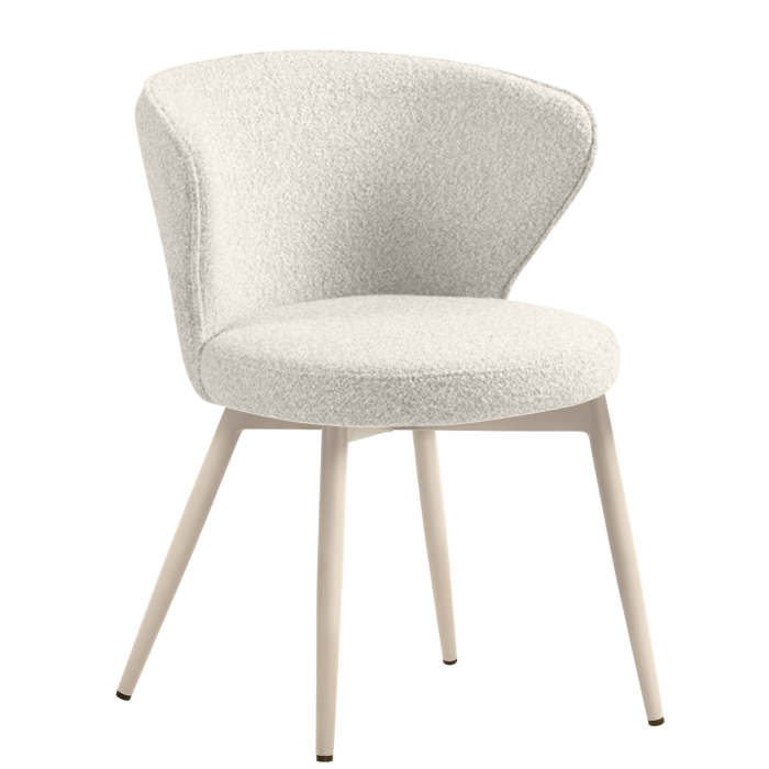Isabella | Hotel Chair | Cream | Teddy Fabric | Frame White