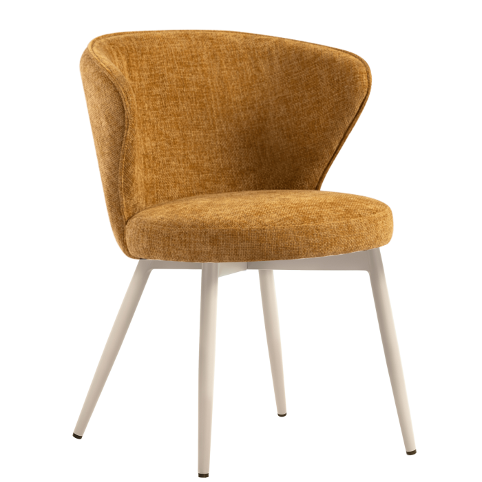 Isabella | Hotel Chair | Honey Brown | Fabric/Textile | Frame White
