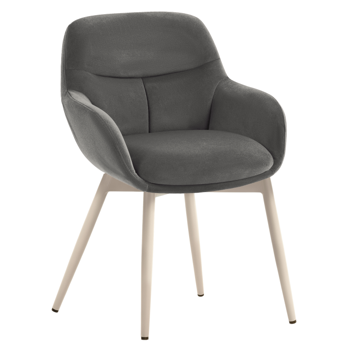 LEANO | Hotel Stuhl | Samt | Grau