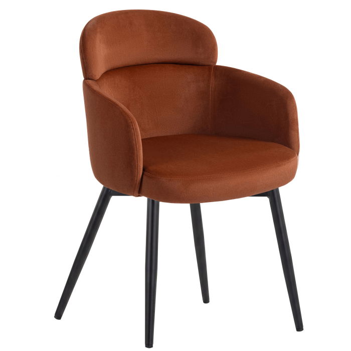 SELINA | Fauteuil Hôtel | Velours | Rouge bronze