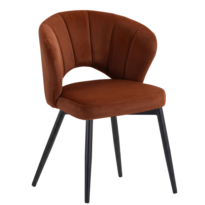 JOHANNA | Hotellstol | Samt | Rød Brunbronse