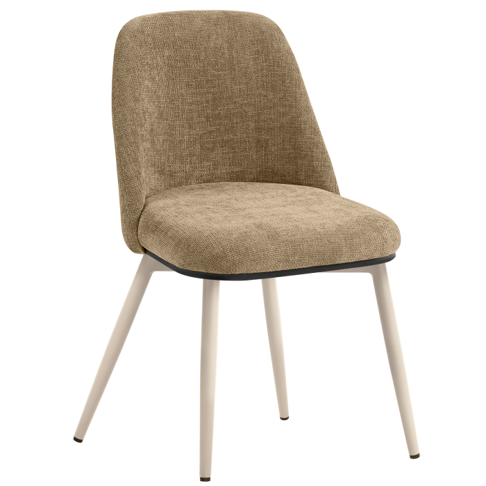 TINA | Hotel Stuhl | Textil/Stoff | Taupe | Gestell: Weiß | Drehfunktion