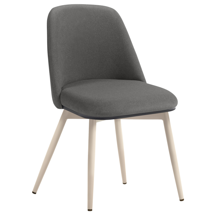 TINA | Hotellstol | Samt | Grå | Ramme: Hvit | Rotasjonsfunksjon
