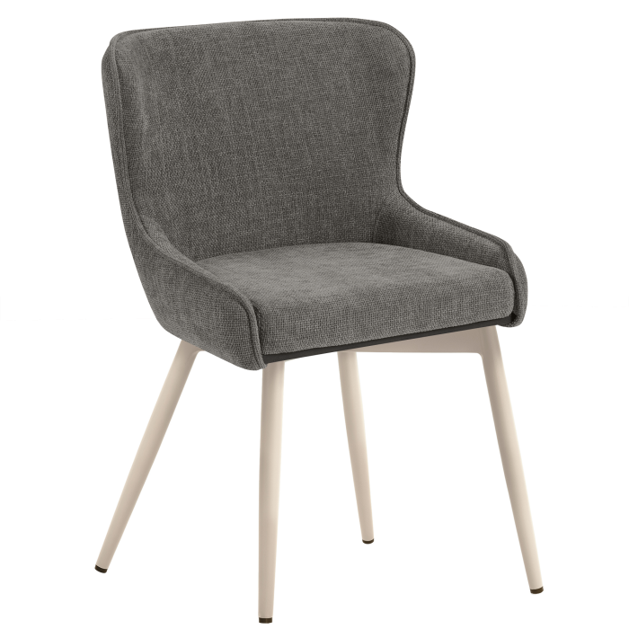 JULIUS | Hotel Stuhl | Textil/Stoff | Grau | Gestell: Weiß | Drehfunktion