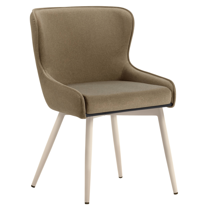 JULIUS | Hotellstol | Samt | Taupe | Ram: Vitt | Svängfunktion