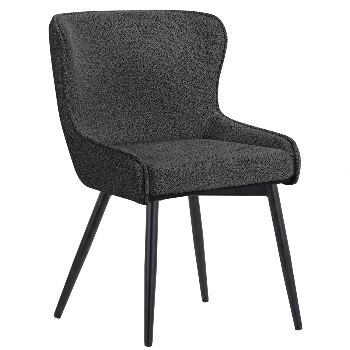 JULIUS | Sedia Hotel | Tessuto Teddystoff | Grigio Scuro | Funzione diRotazione