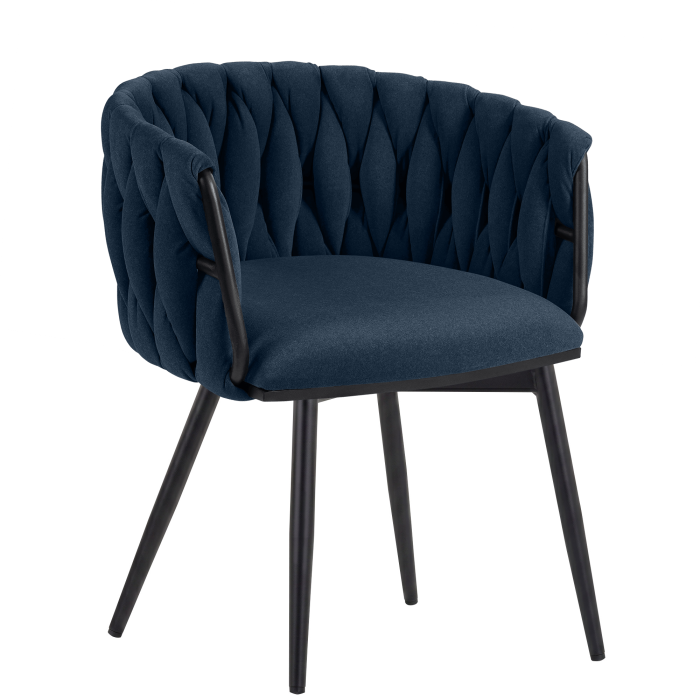 MARIS | Fauteuil d'hôtel | Velours | Bleu | Rotation