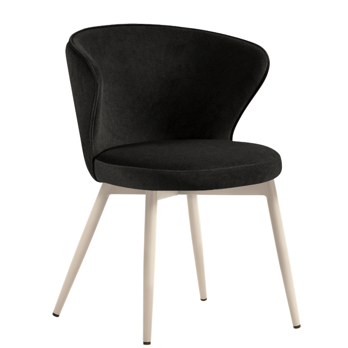 Isabella | Hotel Chair | Black | Velvet | White Frame