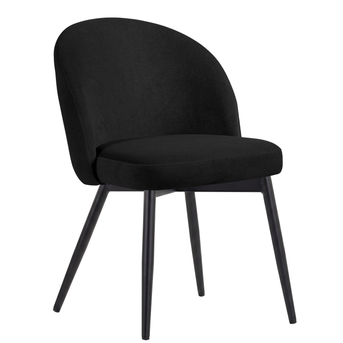 Lily | Hotel Stuhl | Schwarz | Samt | Gestell Schwarz