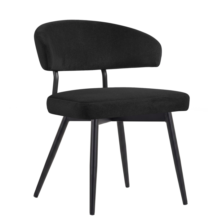 Sara | Chaise de hôtel | Noir | Velours | Structure noire