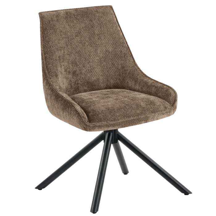 Kalina | Hotel Stuhl | Dunkel Braun | Stoff/Textil | Drehfuß