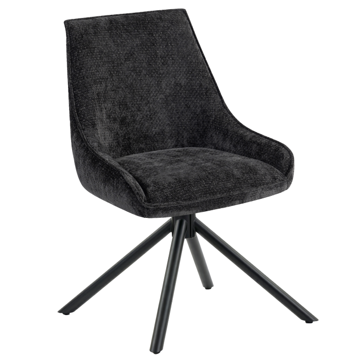 Kalina | Silla de hotel | Negra | Tela/Textil | Base giratoria