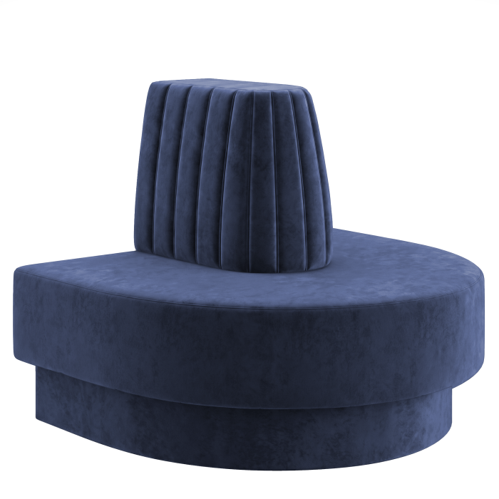 Schmidt S | Gastro Sitzinsel | Höhe: 100 cm | Blau | Gestreift Doppelnaht | Samt