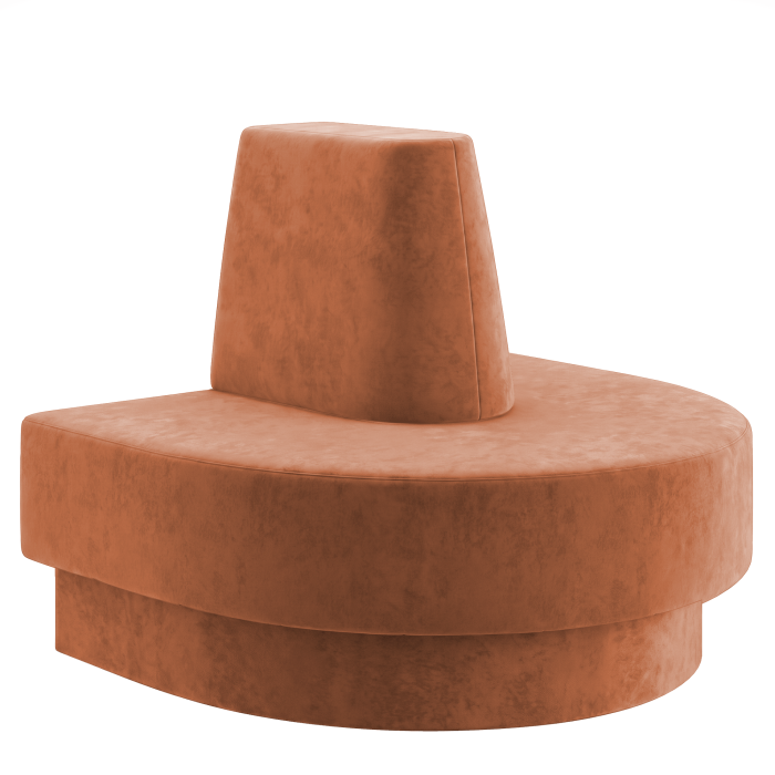 Schmidt S | Gastro Boot Bench | Height: 100 cm | Orange | Smooth | Velvet