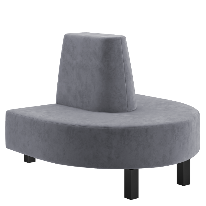 Schmidt F | Gastro Boot Bench | Height: 100 cm | Grey | Smooth | Velvet