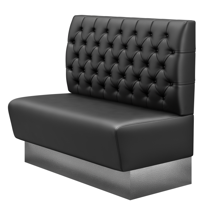 DenverE | Gastrobank | B:H 180 x 103 cm | Schwarz | Chesterfield | Leder