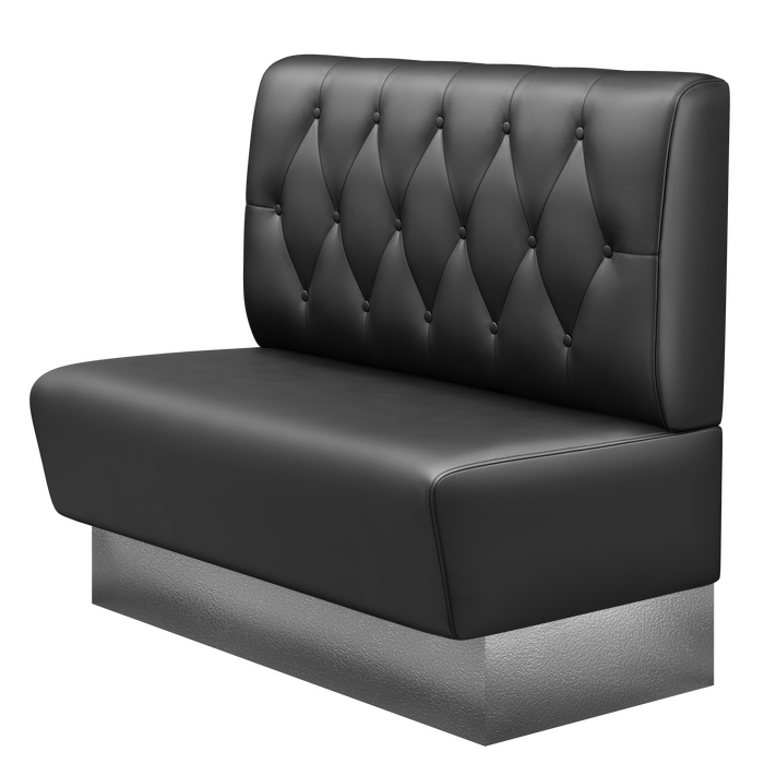 DenverE | Gastrobank | B:H 140 x 103 cm | Schwarz | Chesterfield Raute | Leder
