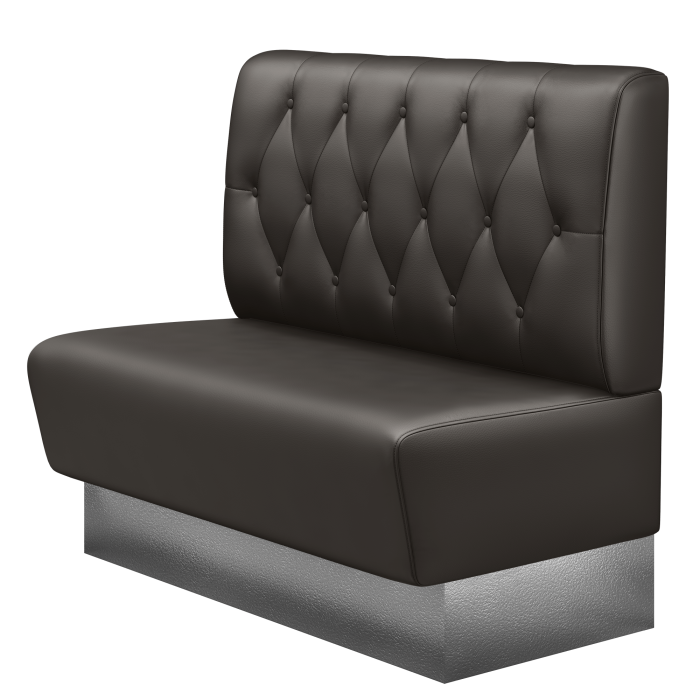 DenverE | Gastrobank | B:H 140 x 103 cm | Braun | Chesterfield Raute | Leder