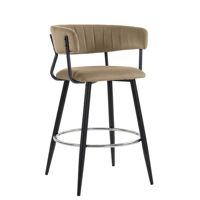 ELIN | Hotel Barhocker | Taupe | Samt