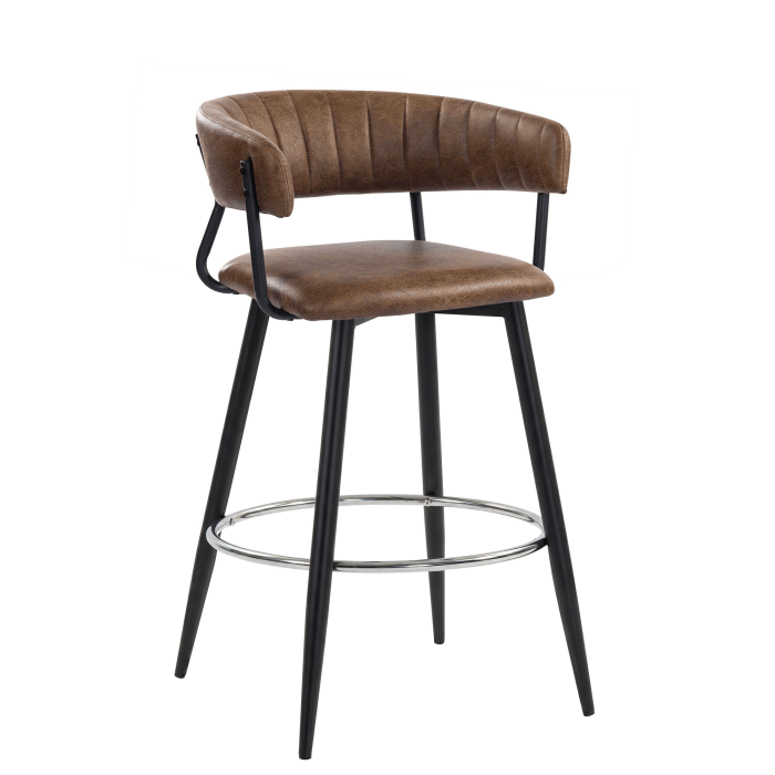 ELIN | Hotel Barhocker | Braun | Leder