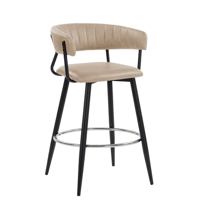 ELIN | Hotel Barhocker | Beige | Leder