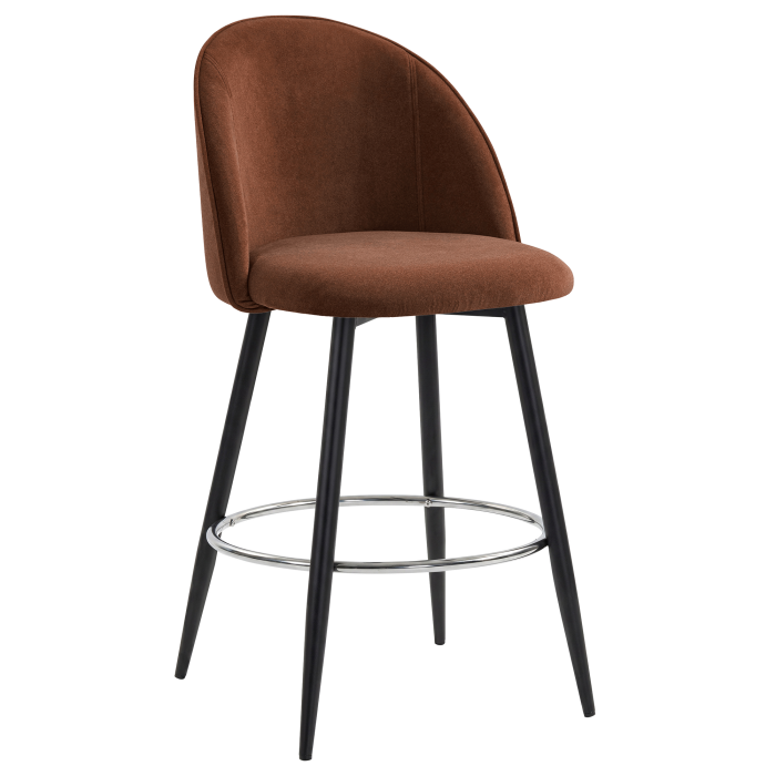 HAILEY | Hotel Barhocker | Rot Bronze | Samt