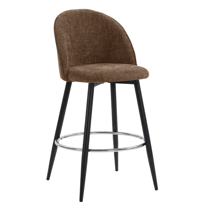 HAILEY | Hotel Barhocker | Braun | Stoff/Textil