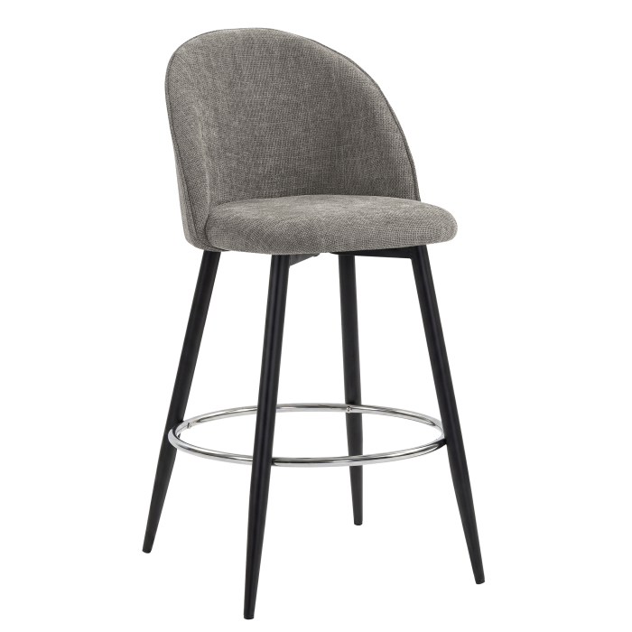 HAILEY | Hotel Barhocker | Grau | Stoff/Textil