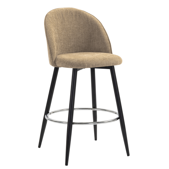 HAILEY | Hotel Barhocker | Taupe | Stoff/Textil