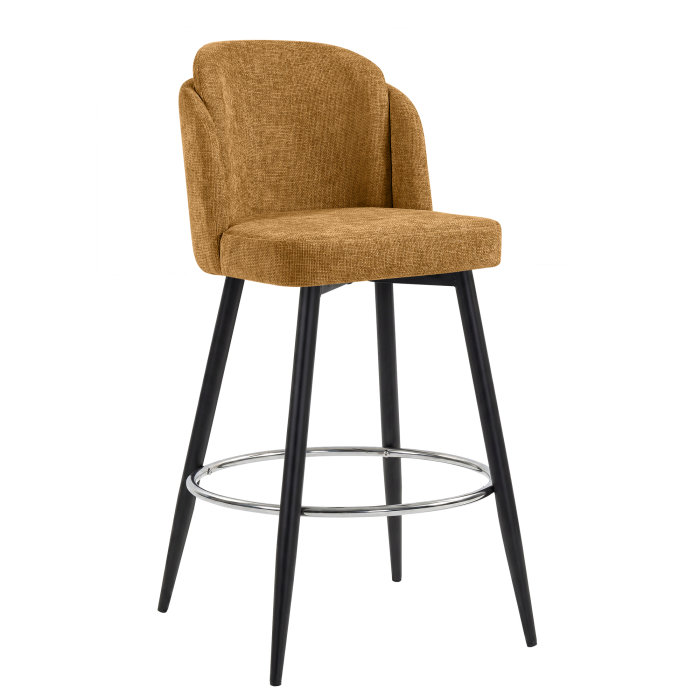 HANNAH | Hotel Barhocker | Honig Braun | Stoff/Textil