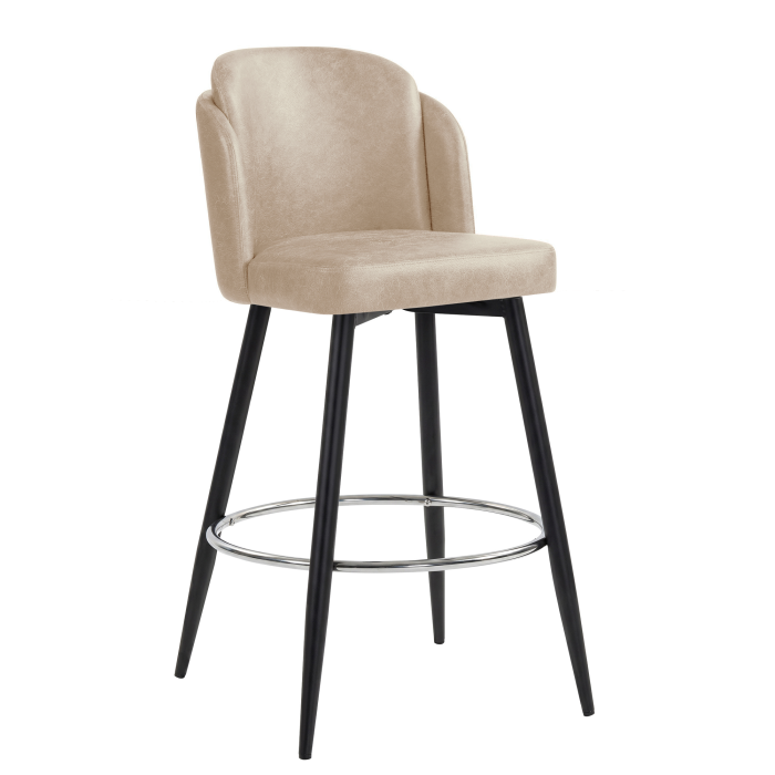HANNAH | Hotel Barhocker | Beige | Leder