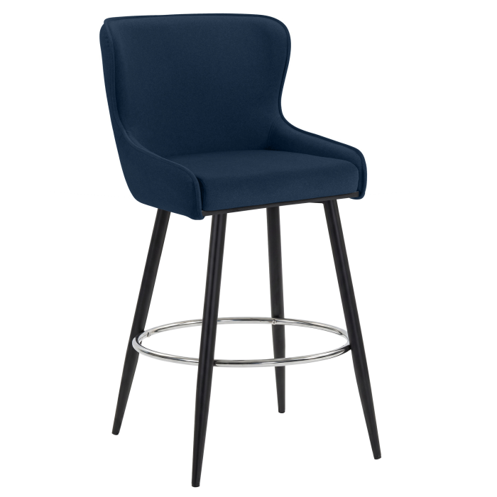 JULIUS | Hotel Barhocker | Samt | Blau | Drehfunktion