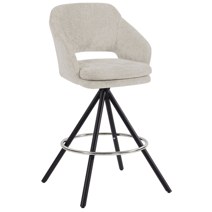 KIARA | Hotel Barhocker | Beige | Stoff/Textil | Drehfuß