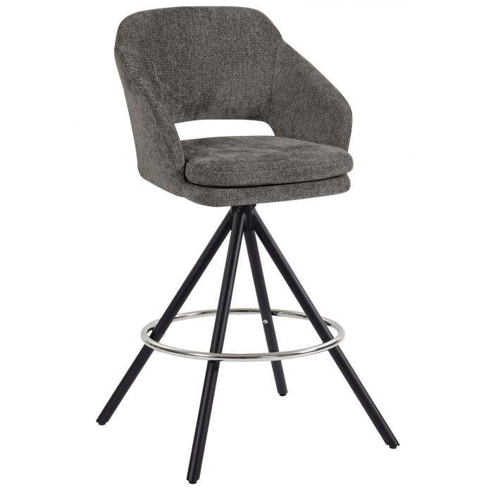 KIARA | Hotel Barhocker | Grau | Stoff/Textil | Drehfuß