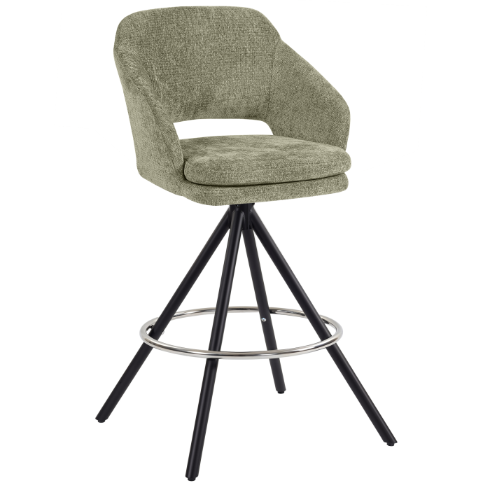 KIARA | Hotel Barhocker | Grün | Stoff/Textil | Drehfuß