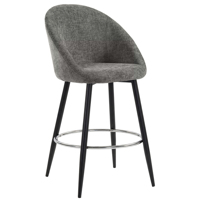 LAUREN | Hotel Barhocker | Grau | Stoff/Textil