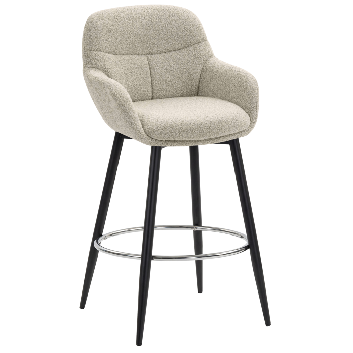 LEANO | Hotel Barhocker | Teddystoff | Beige