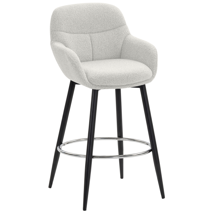 LEANO | Hotel Barhocker | Teddystoff | Creme