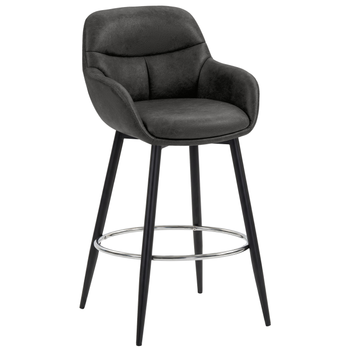LEANO | Hotel Barhocker | Leder | Schwarz
