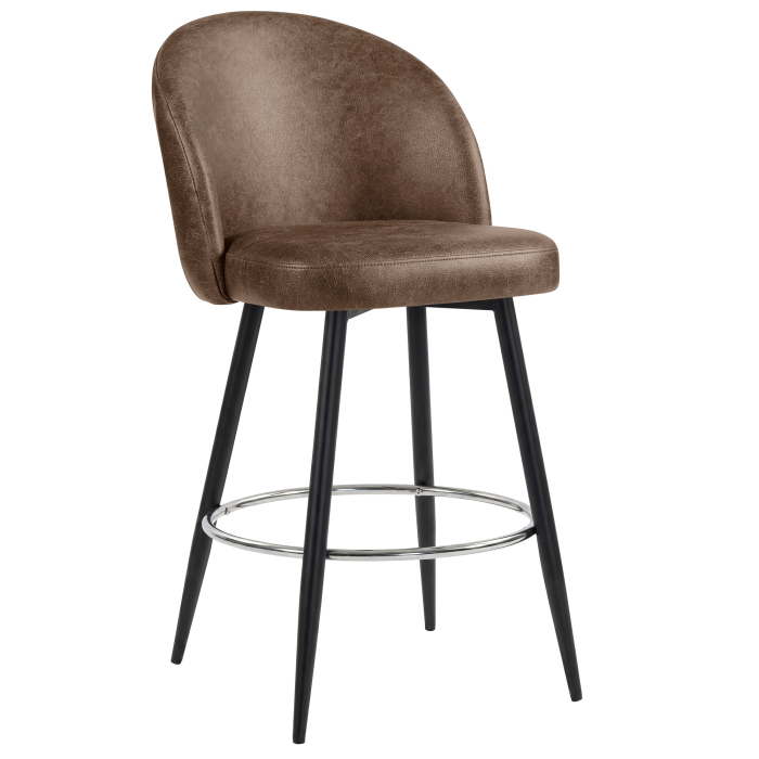 LILY | Hotel Barhocker | Braun | Leder