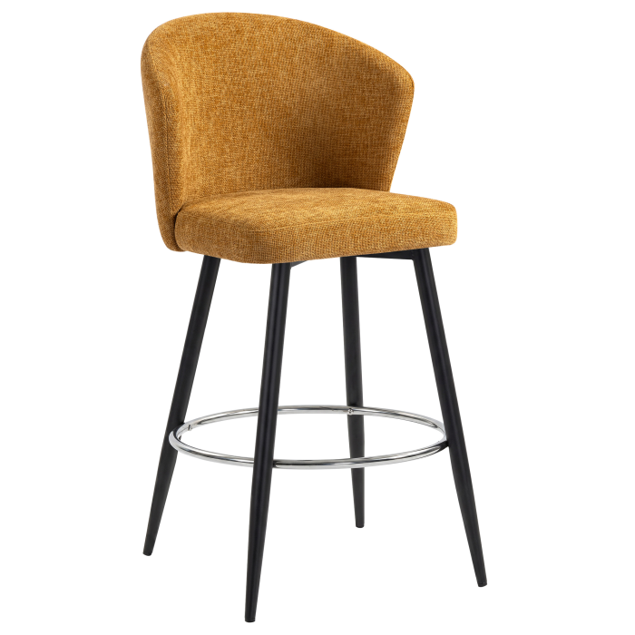 LYNN | Hotel Barhocker | Honig Braun | Stoff/Textil