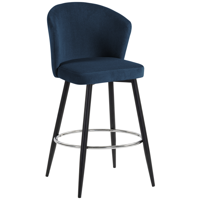 LYNN | Hotel Barhocker | Blau | Samt