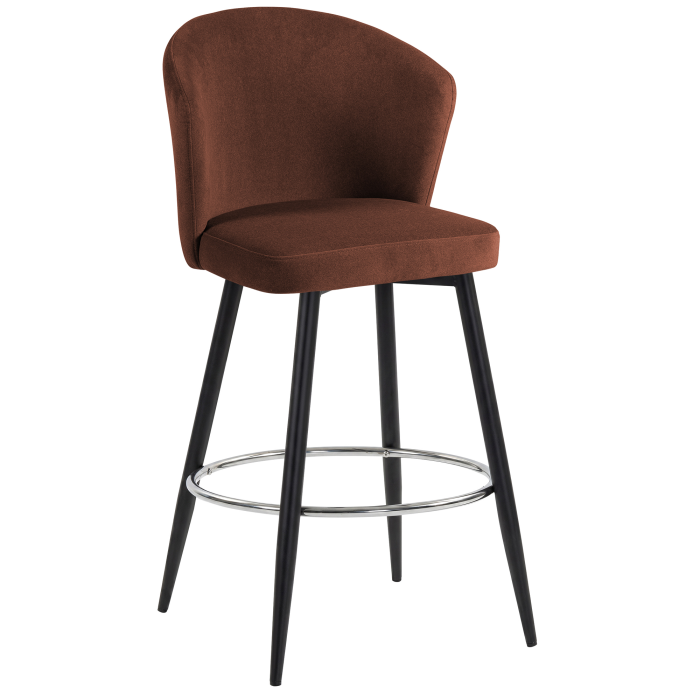 LYNN | Hotel Barhocker | Rot Bronze | Samt