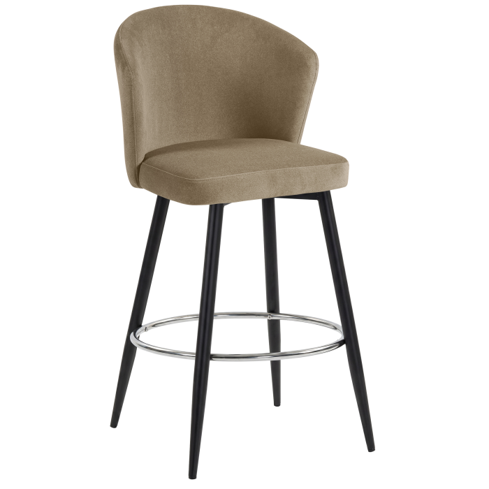 LYNN | Hotel Barhocker | Taupe | Samt