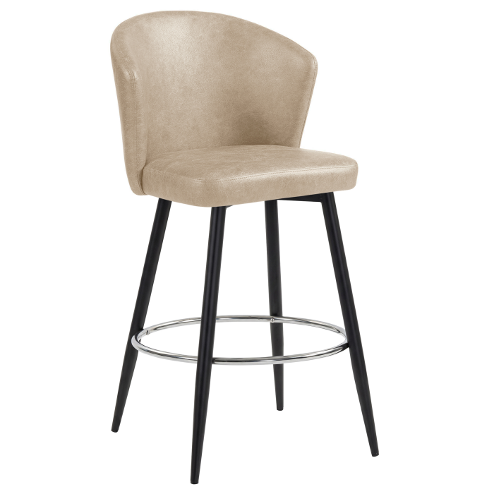 LYNN | Hotel Barhocker | Beige | Leder