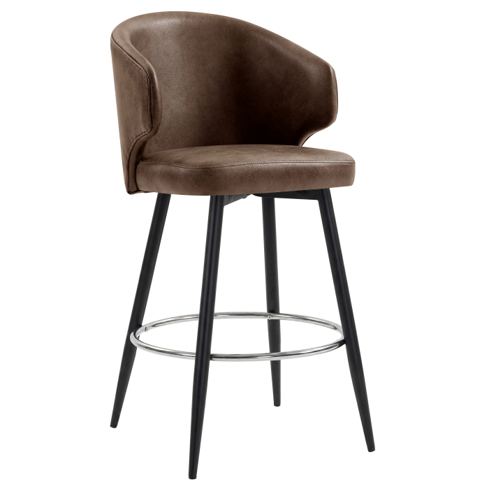 MARIE | Hotel Barhocker | Braun | Leder