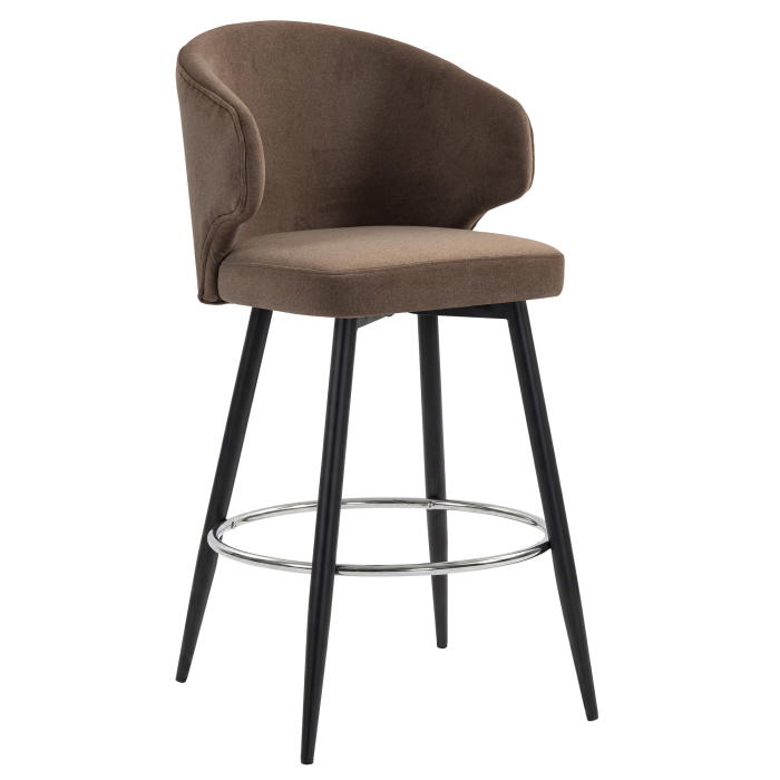 MARIE | Hotel Barhocker | Braun | Samt